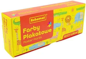 Farby plakatowe 20ml 10 kolorów Farby plakatowe 20ml 10 kolorów