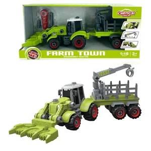 Traktor z łyżką i przyczepą do skręcania Traktor z łyżką i przyczepą do skręcania