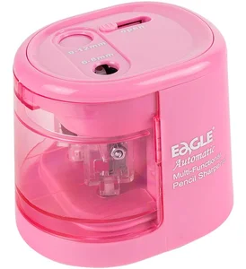 Temperówka na baterie dwuotworowa różowa EAGLE EG-5161USB