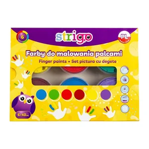Strigo, Farby do malowania palcami, 6x40ml