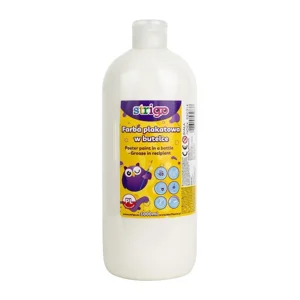 Farba plakatowa Strigo butelka 1000 ml biała Farba plakatowa Strigo butelka 1000 ml biała
