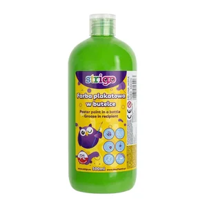 Farba plakatowa Strigo butelka 500 ml jasnozielona