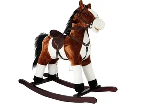 Koń na biegunach brąz dźwięk ruchomy pysk 74cm Koń na biegunach brąz dźwięk ruchomy pysk 74cm