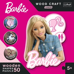 Puzzle 50 Wood Craft Junior Piękna Barbie
