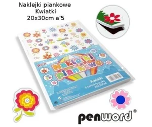 Naklejki piankowe kwiatki 20x30cm 5szt Naklejki piankowe kwiatki 20x30cm 5szt