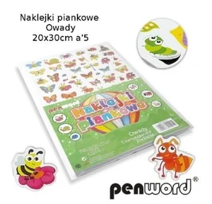 Naklejki piankowe owady 20x30cm 5szt Naklejki piankowe owady 20x30cm 5szt