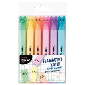 Flamastry kotki 6 kolorów Flamastry kotki 6 kolorów
