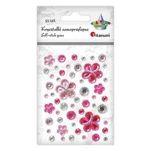 Kryształki samoprzylepne kwiaty mix 53szt Kryształki samoprzylepne kwiaty mix 53szt