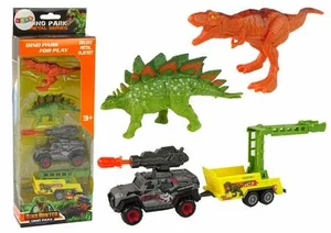 Zestaw dinozaury 2szt+ auto z rakietą+ przyczepa Zestaw dinozaury 2szt+ auto z rakietą+ przyczepa