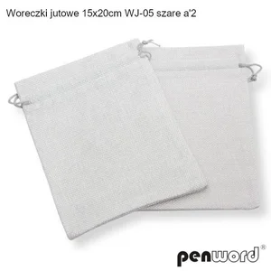Woreczki jutowe szare 20x15cm 2szt