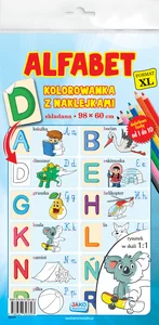 Kolorowanka XL z naklejkami Alfabet