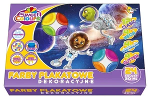 Farby plakatowe dekoracyjne 24 kolory Farby plakatowe dekoracyjne 24 kolory