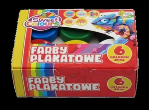 Farby plakatowe 6 kolorów, 20 ml