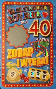 Karnet Urodziny 40 męskie Karnet Urodziny 40 męskie