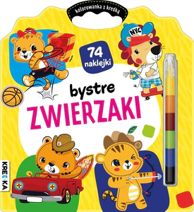 Bystre zwierzaki kolorowanka z kredką