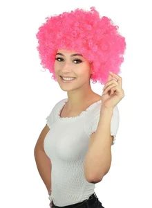 Peruka afro XXL różowa Peruka afro XXL różowa