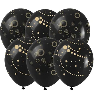 Balony okazjonalne ze złotym nadrukiem 6szt Balony okazjonalne ze złotym nadrukiem 6szt