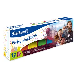 Farby plakatowe Kleks 20 ml 12 kolorów Pelikan Farby plakatowe Kleks 20 ml 12 kolorów Pelikan