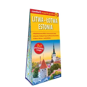 Litwa Łotwa Estonia laminowany map&guide 2w1: przewodnik i mapa