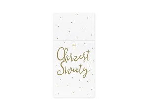 Kieszonka na sztućce biała Chrzest 10x20cm 6szt Kieszonka na sztućce biała Chrzest 10x20cm 6szt