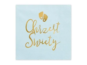 Serwetki Chrzest jasny niebieski 33x33cm 12szt
