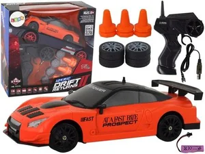 Autko sportowe R/C 1:24 wymienne koła pomarańczowe Autko sportowe R/C 1:24 wymienne koła pomarańczowe