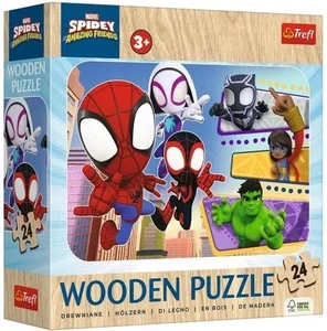 PUZZLE 24 Drewniane Odważny Spiday i przyja