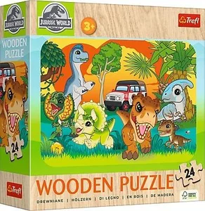 24 Puzzle Drewniane Poznaj dinozaury Jurassic