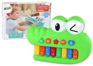 Pianinko edukacyjne krokodyl zielony ze światłem Pianinko edukacyjne krokodyl zielony ze światłem
