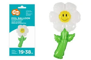 Balon foliowy kwiatek stokrotka 19x38cm