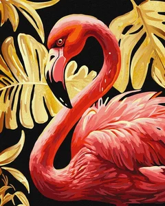 Malowanie po numerach IDEYKA 40x50 cm metallic elegancki flaming