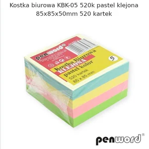 Kostka biurowa pastel 85x85x50mm 520K Kostka biurowa pastel 85x85x50mm 520K