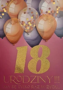 Karnet Urodziny 18 damskie Karnet Urodziny 18 damskie