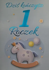 Karnet Urodziny Roczek chłopiec Karnet Urodziny Roczek chłopiec