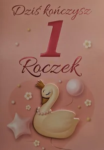 Karnet Urodziny Roczek dziewczynka Karnet Urodziny Roczek dziewczynka