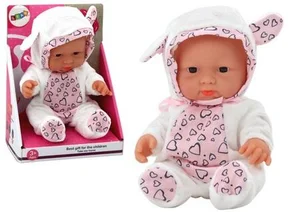 Lalka bobas białe ubranko 21cm Lalka bobas białe ubranko 21cm