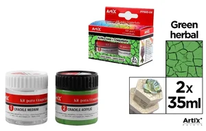 Farba akrylowa ciema zieleń+środek do spękań 2x35 Farba akrylowa ciema zieleń+środek do spękań 2x35