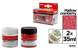 Farba akrylowa malinowa + środek do spękań 2x35ml Farba akrylowa malinowa + środek do spękań 2x35ml