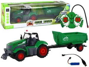 Traktor z przyczepą R/C zielony zdalnie sterowany Traktor z przyczepą R/C zielony zdalnie sterowany