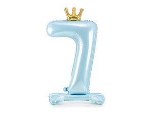 Stojący balon foliowy 7 błękitny 84cm Stojący balon foliowy 7 błękitny 84cm