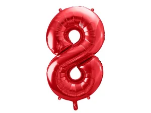 Balon foliowy 8 czerwony 86cm Balon foliowy 8 czerwony 86cm