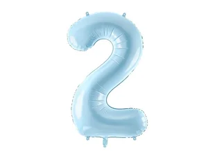 Balon foliowy 2 jasny niebieski 86cm Balon foliowy 2 jasny niebieski 86cm
