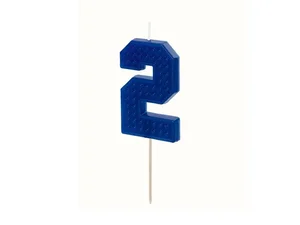 Świeczka urodzinowa 2 niebieska 6cm Świeczka urodzinowa 2 niebieska 6cm