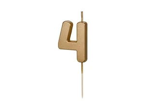 Świeczka urodzinowa 4 złota 4,5cm Świeczka urodzinowa 4 złota 4,5cm