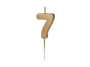 Świeczka urodzinowa 7 złota 4,5cm Świeczka urodzinowa 7 złota 4,5cm