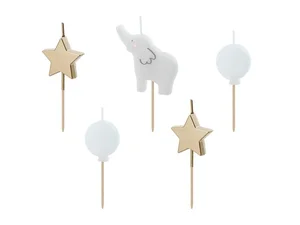 Świeczki urodzinowe Słonik 3-5cm 5szt Świeczki urodzinowe Słonik 3-5cm 5szt