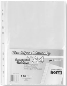 Obwoluta A4 30 mic groszkowa 100szt