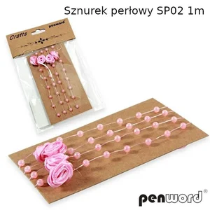 Sznurek perłowy różowy 1m Sznurek perłowy różowy 1m
