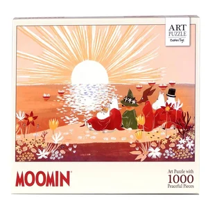 Puzzle 1000 artystyczne Muminki czerwone