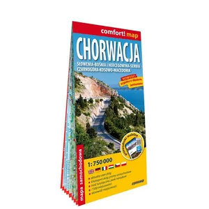 Chorwacja Słowenia Bośnia i Hercegowina Serbia Czarnogóra Kosowo Macedonia laminowana mapa samochodowa 1:750 000